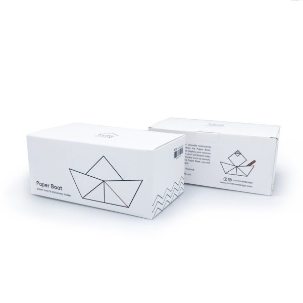packaging origami folding paper metal stationery pen holder boat