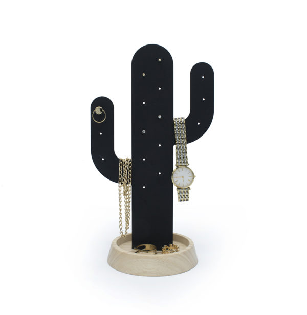 Cactus desert oasis jewelry tree wood ring necklace earring metal black white Gift Home décor ต้นกระบองเพชร ทะเลทราย ต้นไม้ เครื่องประดับ ของขวัญ